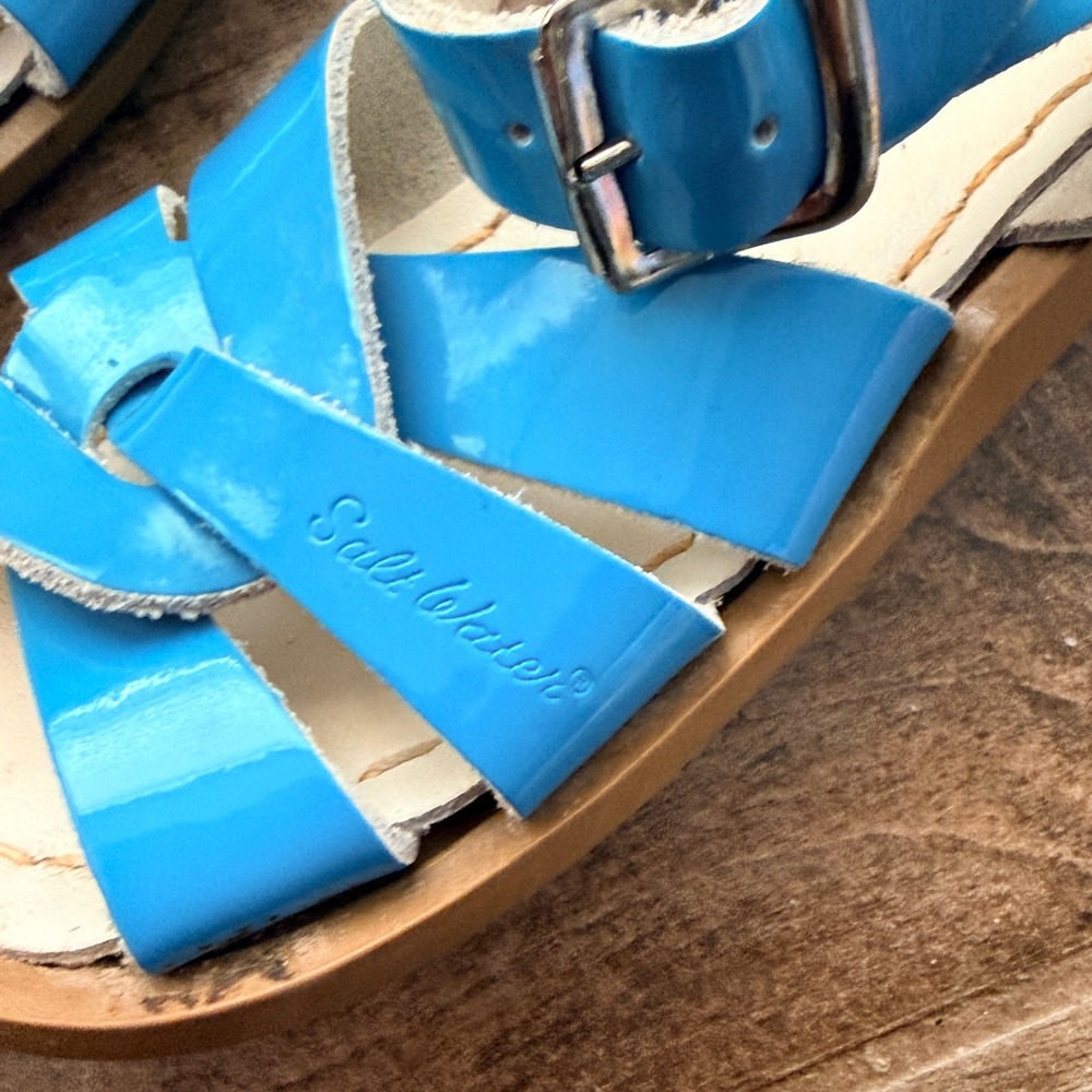 Salt Water by Hoy Toddler Original Shiny Waterproof Sandals, Turquoise, 7 - Picture 2 of 8